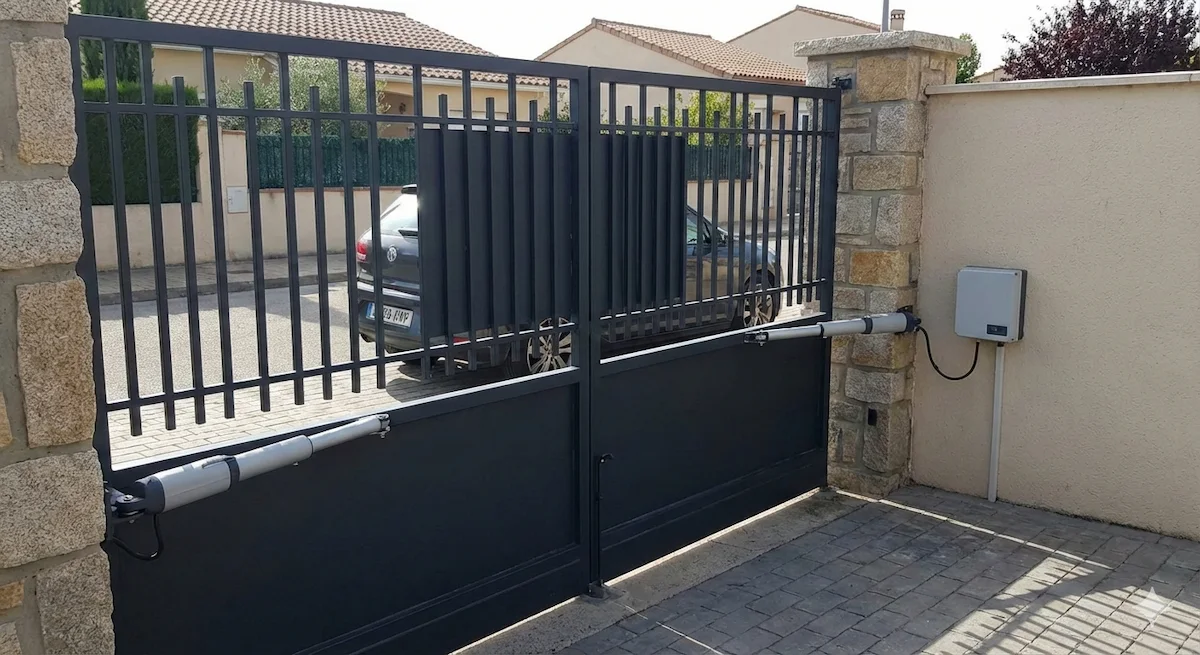 Portón batiente de dos hojas